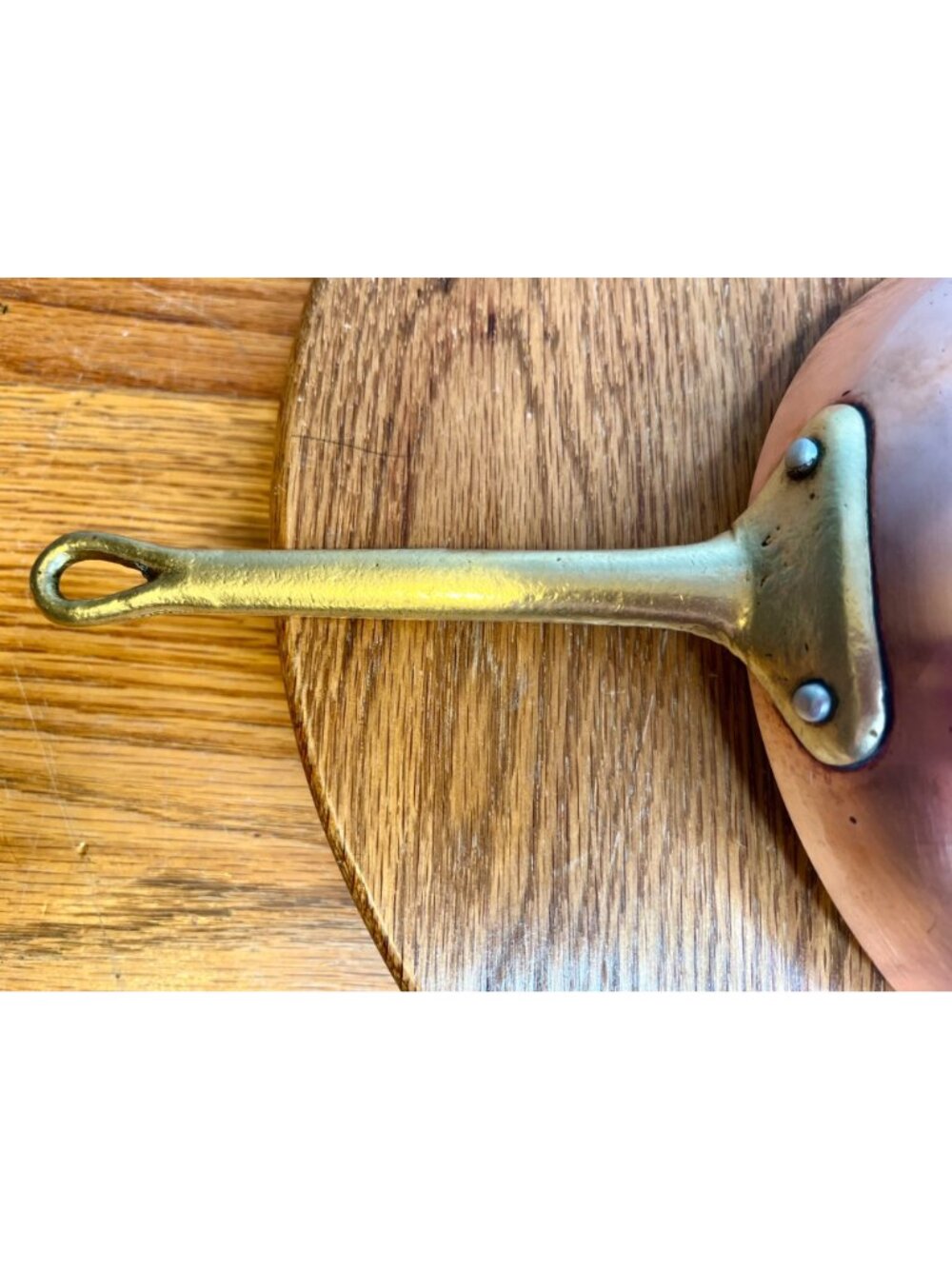 Vintage Copper  Frying Pan (7.5 diameter) With Brass Handle - Picture 10 of 14